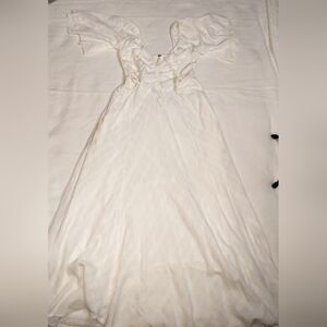 Free people hard to resist midi dress white